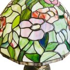 Vintage Mid-century Xl Tiffany Tafellamp Jaren 60 Bloemen thumbnail 7