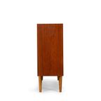 Deens Design Lage Teak Vitrinekast Met Originele Glazen Deuren, 1960S thumbnail 3