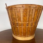 Vintage Split Bamboo Mand. Planten Pot. Bamboe Rotan Planten Bak. Emmer thumbnail 3
