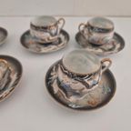 Japanse Tutani Dragon Ware Kop En Schotels Porselein thumbnail 5