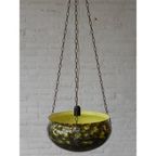 Vintage Hanglamp Met Grote Glazen Schaal Aan Kettingen thumbnail 3