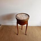 Antiek Frans Louis Xv Tafel Met Marmer Blad thumbnail 2