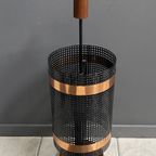 Metal And Teak Umbrella Stand 1960S thumbnail 5