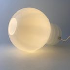 Vintage Witglazen Tafellamp 'bulb' Van Glashütte Limburg 1979 thumbnail 3