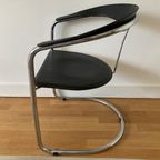 4 Italiaans Design Tuigleer Chroom Buisframe Stoelen thumbnail 4