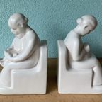 Dutch Schoonhoven Ceramic Bookends By Fancoise Carbius For Nbc thumbnail 9