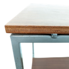 Bijzet Tafel Jaren 60 – Vierkante Buis En Teak Hout - (Kl39) thumbnail 4