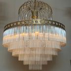 Vintage Xl Opaline Staafjes Kroonluchter Hanglamp Teardrops Murano thumbnail 4