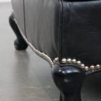 Luxe Zwarte Generfde Rundleren Fauteuil/Armchair Met Een Diepe Zit En Een Correcte Afwerking thumbnail 11