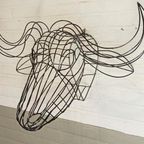 3d Metalen Stier, Draad Kunst, Wanddecoratie thumbnail 4