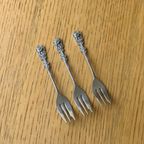 Set Of 6 Vintage Silver Plated Cake Forks thumbnail 3