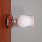 Scandinavische Statieflamp In Opaline En Teak, Jaren 60 thumbnail 7