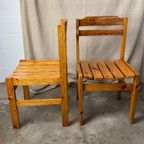 4x Gelakte Grenen Vintage Stoelen, Reliving thumbnail 12