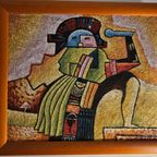 Schilderij B. Long - Azteken - 59 X 69 (Op Kokostegel) thumbnail 3