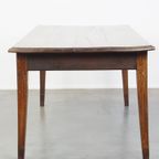 Geweldige Antieke Franse Eetkamertafel Van Eikenhout Uit Vroeg 19e Eeuw Met 2 Lades thumbnail 5
