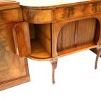 Uniek Victoriaans Gevlamd Mahonie Dressoir Uit De 19De Eeuw thumbnail 10