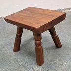 Vintage Tafeltje Teakhouten Plantentafel Krukje thumbnail 2