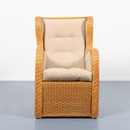 Vintage Italian Design Wicker Lounge Armchair / Fauteuil thumbnail 3