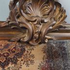 Grote Antieke Franse Schouw Spiegel Met Prachtig Ornament thumbnail 8