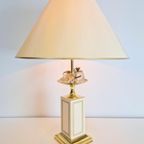 Vintage Le Dauphin Messing Kristal Tafellamp '70 Regency thumbnail 5