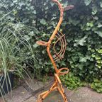 Rotan Plantenstandaard In De Vorm Van Slang , Jaren 60 thumbnail 3