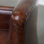 Comfortabele Schapenleren Fauteuil/ Armchair Met Een Mooi Patina En Warme Kleuren thumbnail 7