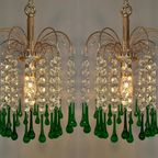 3 Beschikbaar Vintage Murano Teardrop Hanglampen Kristal thumbnail 9