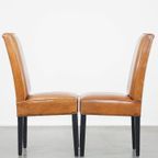 Set Van 4 Luxe En In Goede Staat Verkerende Schapenleren Eetkamerstoelen thumbnail 8