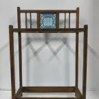 Antieke (Jugendstil) Houten Paraplubak (Handdoekhouder) thumbnail 12