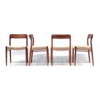 Set Van 6 Model 75 Stoelen Ontworpen Door Niels Möller Uit De Jaren '60 thumbnail 5