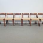 Vintage Teak Tafel & 6 Stoelen Mid Century Denmark '60 thumbnail 13