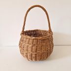50's Rotan Vintage Mand Picknickmand Hengselmand Mand Mandje thumbnail 6