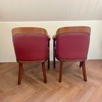 Set Vintage Wijnrode Chesterfield Fauteuils thumbnail 11