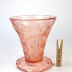 Vintage Glazen Vaasje Roze Zalm thumbnail 3