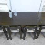 Prachtige Wenge Houten Brutalist Eettafel thumbnail 9