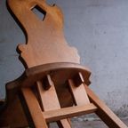 Four Brutalist Oak Wooden Chairs thumbnail 12