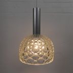 Vintage Hanglamp Met Glazen Kap Met Bubbelpatroon, Jaren 60 thumbnail 9