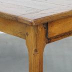 Prachtige Antieke Franse Boeren Eettafel Van Eikenhout Met 2 Lades En Originele Details thumbnail 10