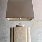 Architectural Table Lamps In Travertine And Brass Style Maison Jansen , 1970S thumbnail 7