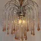 Murano Teardrop Kroonluchter Hanglamp Kristal Chrome Frame thumbnail 6