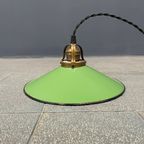 Groen Emaille Hanglamp Met Messing Armatuur thumbnail 13