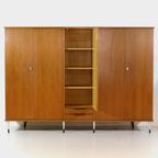 Grote Vintage 5-deurs Teak Kledingkast In Italiaanse Stijl, 1960s thumbnail 4