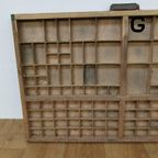 Brocante, Bruine Antieke Houten Letterbak, Wanddecoratie G thumbnail 8