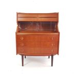 Vintage Deense Secretaire Teak Arne Vodder Kast Bureau thumbnail 4