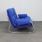 Chrome Tubular Frame Two-seater Sofa, 1970s thumbnail 4