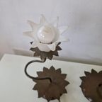 2 Vintage Massive Tafellampen In De Vorm Van Bloemen thumbnail 3