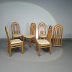 Blond Oak Postmodern Dining Chairs 1980S thumbnail 12