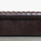 Luxe En Charmante 3-zits Rundleren Chesterfield Bank In Engelse Stijl thumbnail 3