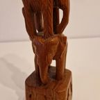 Vintage Beeld Teakhouten Olifant Toren Olifant Beeldje thumbnail 7