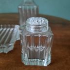 Vintage Olie En Azijn Stel, Geslepen Glas, Peper En Zout thumbnail 7